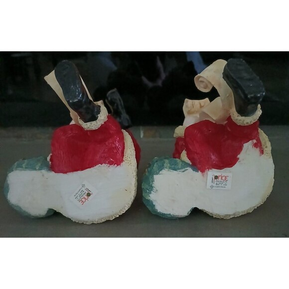 Set of 2 5" Santa's House Christmas 1995 Stocking Holders Hand Painted Cold Cast - Picture 10 of 14